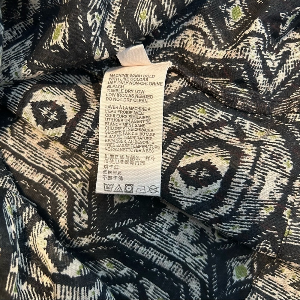 Free People Mostly Meadow Boho Hippie Puff Sleeve Semi Sheer Lace & Fringe Top - Picture 14 of 16